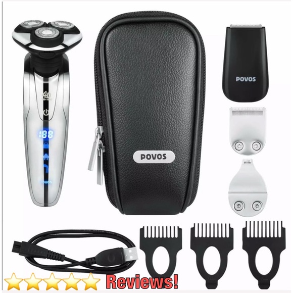 Povos Other - Povos Mens Electric Waterproof Rotary Razor Shaver